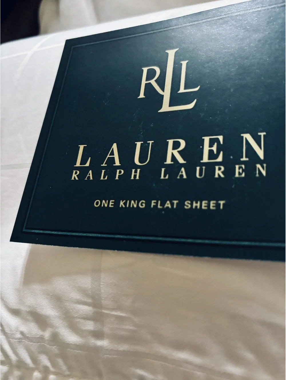 Ralph Lauren King Flat Sheet Vintage NIP White